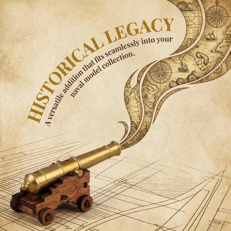 

Scale Ship Model Cannon Carriage Wooden Accessories Ancient Sailboat DIY Kit for Collectors Kids and Adults Use