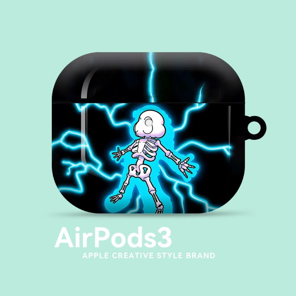 

Ins Blue Lightning Skull Cartoon Apple AirPodsPro2 Earphone Case Suitable for Anti Drop and Anti Loss Earphone Protective Cover