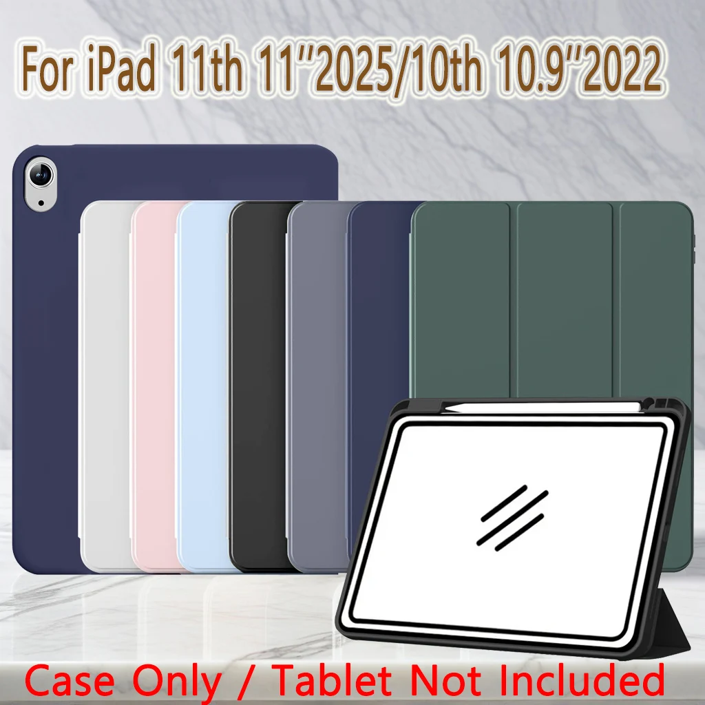 

For iPad (A16) 11th Gen/iPad 10th Generation Case [11-Inch 2025/10.9 Inch 2022] with Pencil Holder, Trifold Stand Smart Cover