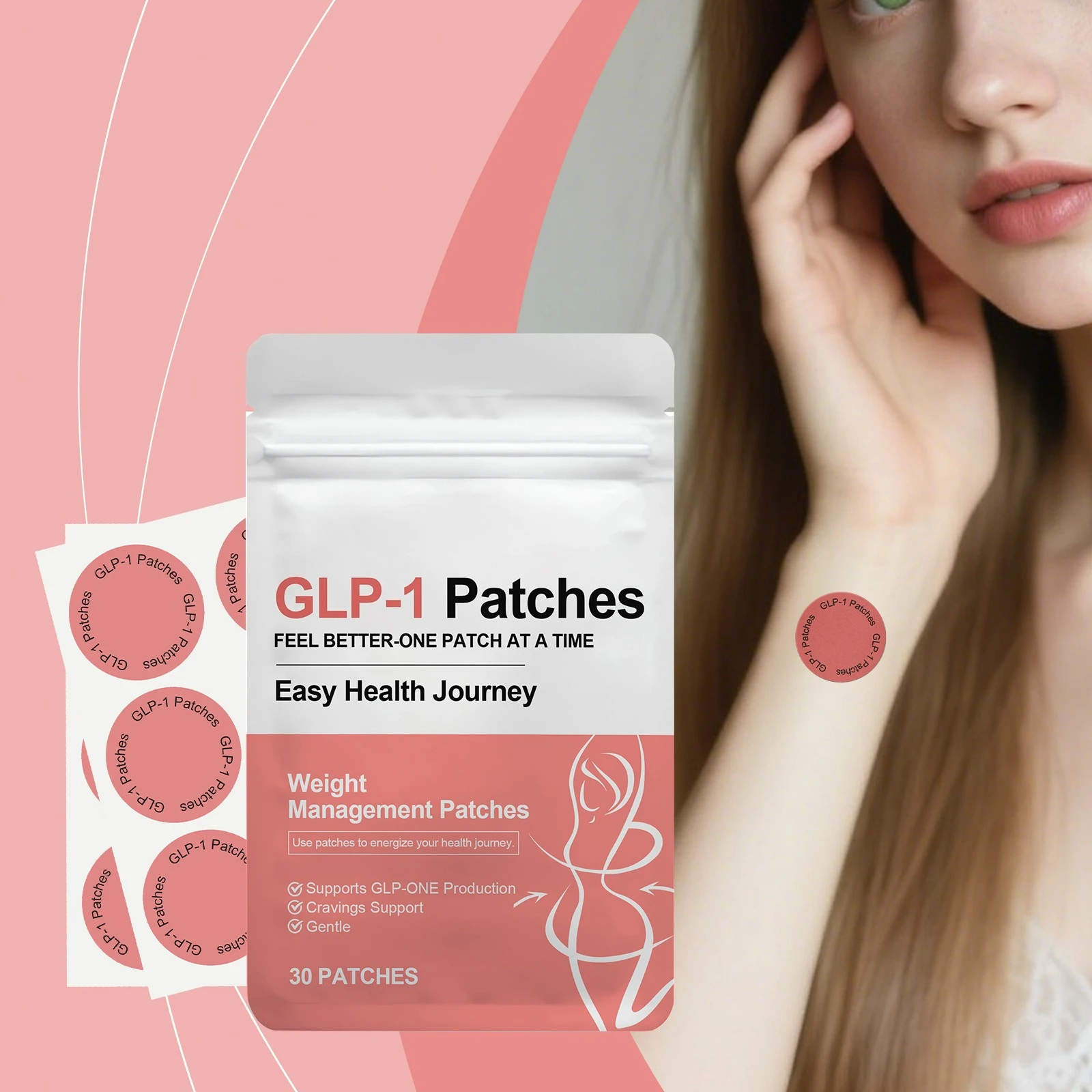 

New GLP -1 Hot Assistive Care Patch,Gentle Comfortable Weight Management Patches,Body Care Supplies for Women Girls