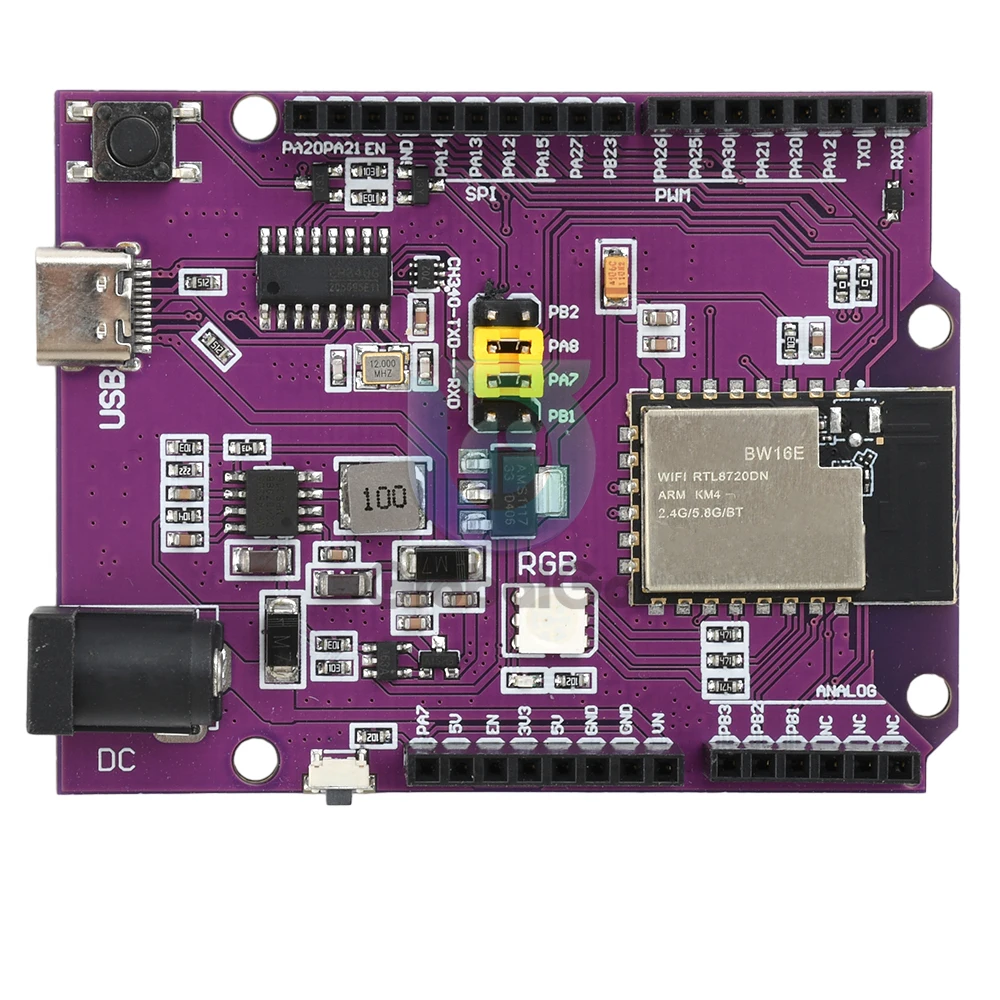 

RTL8720DN Dual Band WiFi Bluetooth 5.0 Module BW16 Development Board Type-C Interface Low-power