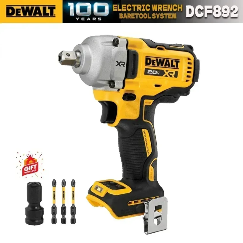 DEWALT DCF892 Ударный гайковерт 20 В 1/2 дюйма с фиксирующим штифтом наковальня Электроинструмент Компактный бесщеточный аккумуляторный ударный гайковерт DCF892B