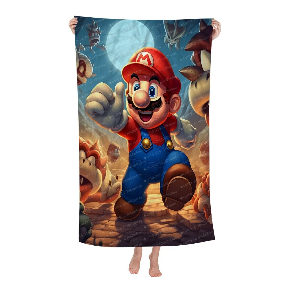 

Пляжное полотенце из микрофибры с рисунком Super Mario, впитывающее, быстросохнущее, мягкое, для йоги, плавания, отдыха, альпинизма