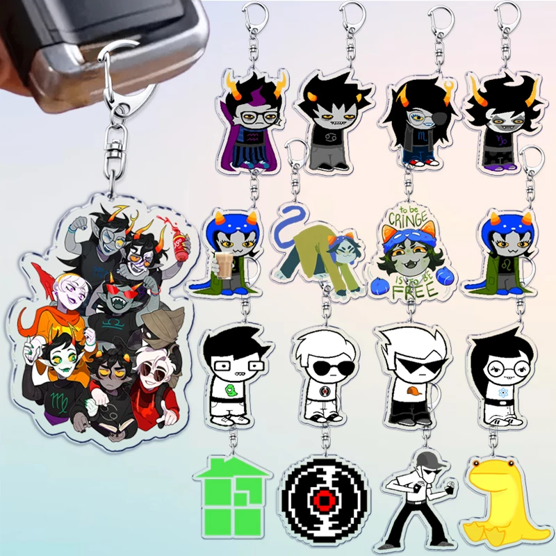 Llaveros Homestuck de dibujos animados para accesorios, joyería, Dave Strider Karkat Vantas John Gamer, llaveros de joyería, regalo para seguidores