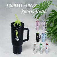 1200ml Stainless Steel Water Bottle Insulated Leak-Proof with Straw & Handle, 7 Colors for Gym Outdoor Travel,Sports Bottles