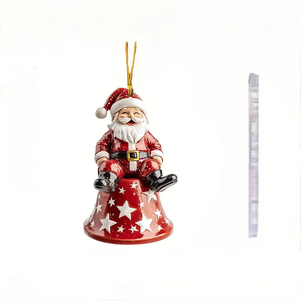 

2D Plane Christmas Tree Pendant Acrylic Santa Claus/Snowman/Elk Christmas Decoration Painted Cartoon Christmas Ornament