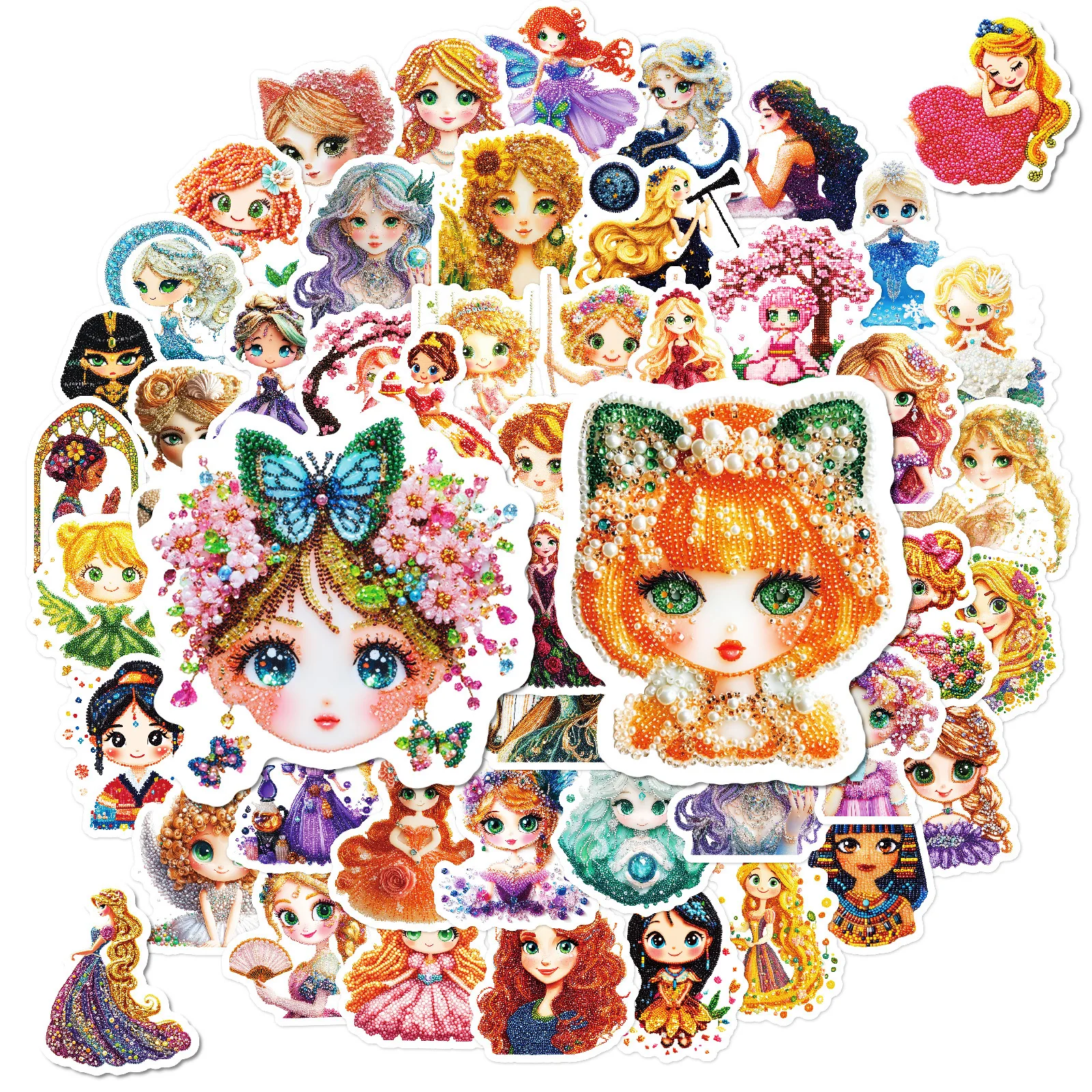 

10/50PCS Kawaii Girl Stickers Princess Cartoon Cute Girl Sticker Creative Graffiti Gift Fridge Luggage Laptop Guitar Bike Toy