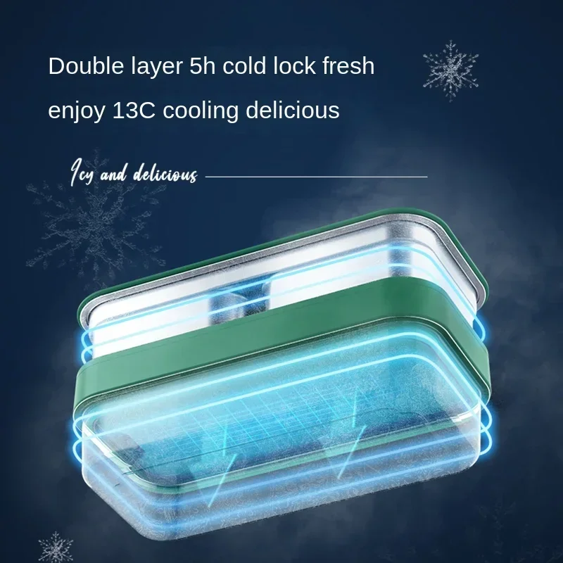 Portable 1.2L Double Layer Lunch Box Bento Box Heatable Sealed Insulation Lunch Box