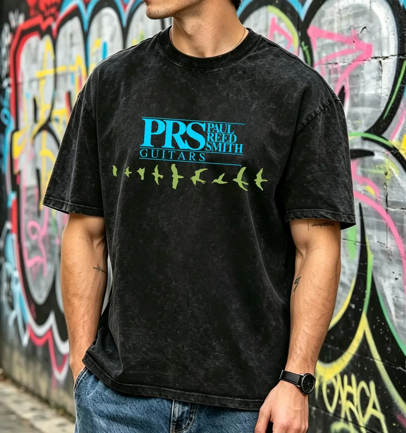 washed T Shirt New Paul Reed Smith Guitars Symbol Logo USA Size S to 5XL long or short sleeves vintage Washed designer clothes