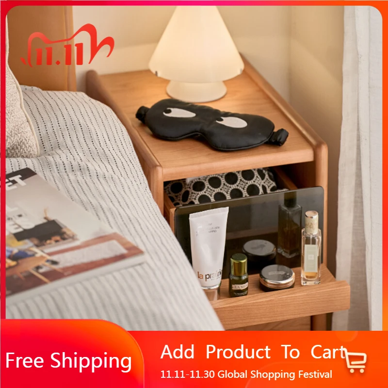 Mesa de cabeceira estreita, economiza espaço, gavetas de madeira, armazenamento de quarto, mesa de cabeceira, café nórdico, simples, móveis para casa
