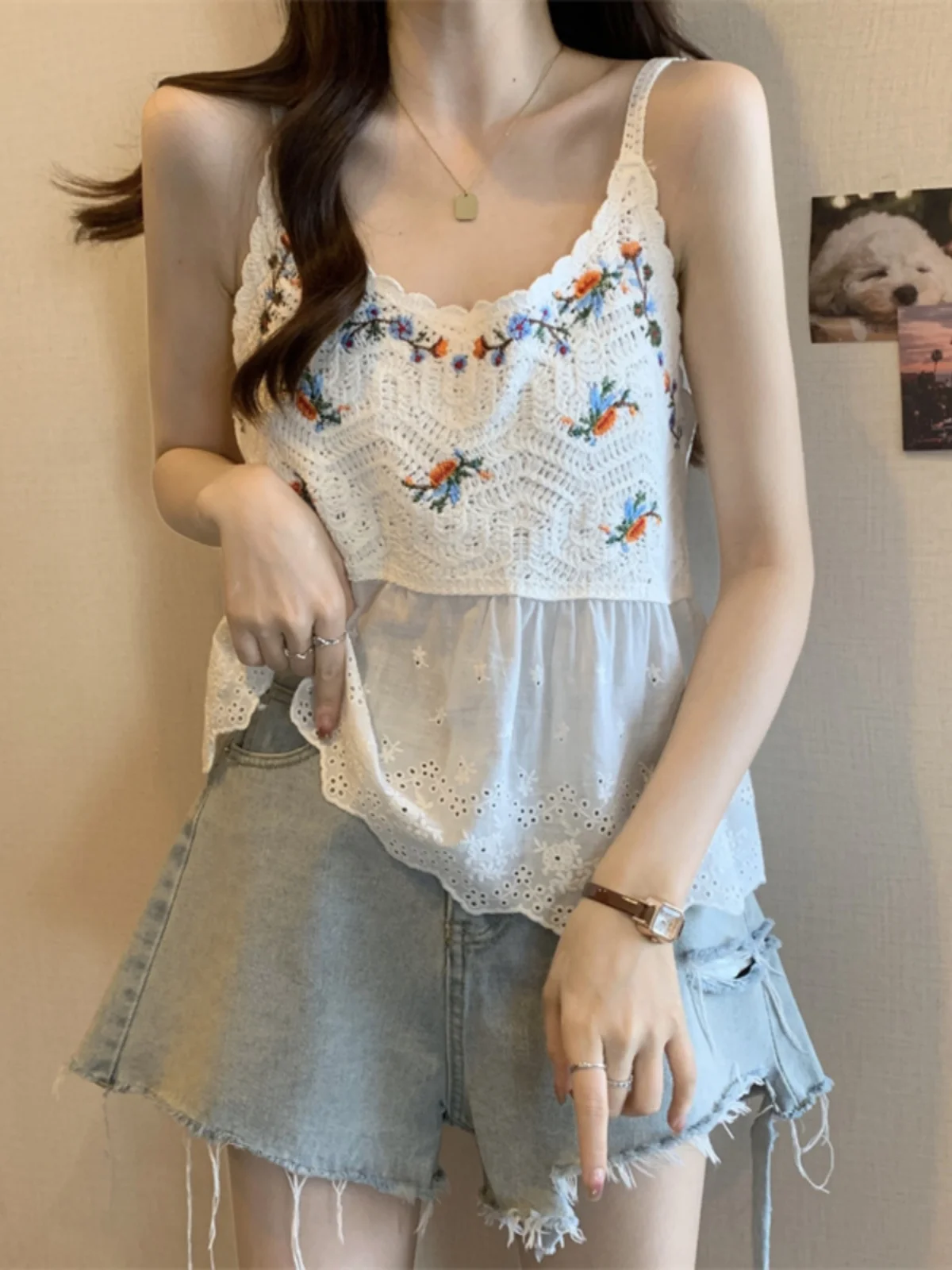 النساء السباغيتي حزام قمصان الأزهار طباعة الخامس الرقبة التعادل المتابعة الجبهة أكمام حبال تانك القمم سليم صالح سترات القمم Y2k الصيف Wh4