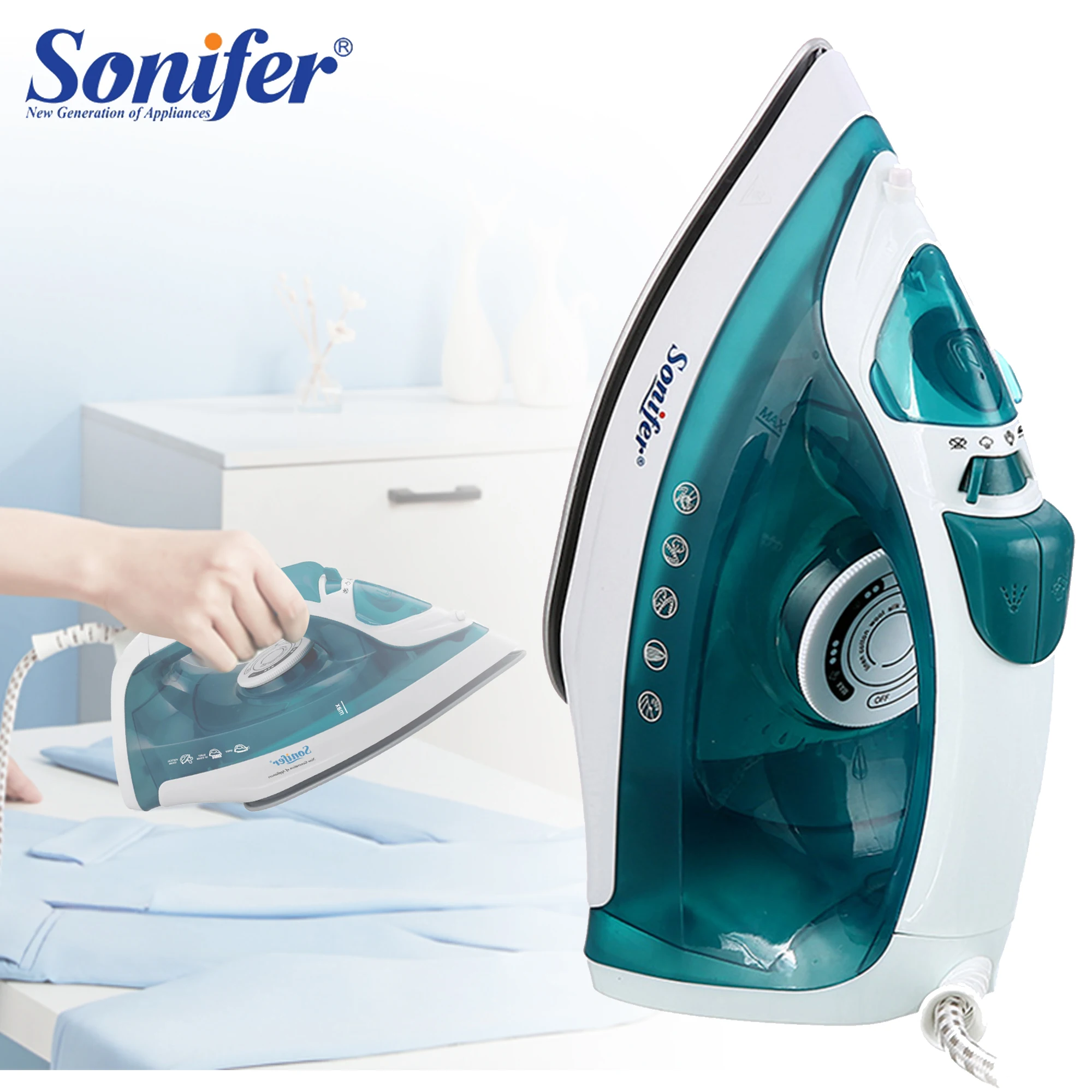 Sonifer-miniplancha eléctrica portátil para ropa, vaporizador de vapor, ajustable, de cerámica, para planchar