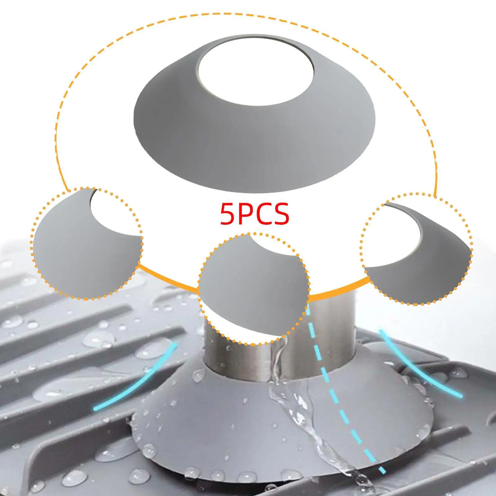 5x Faucet Splash Guards Soft Faucet Splashproof Water Pads for Bathroom Home