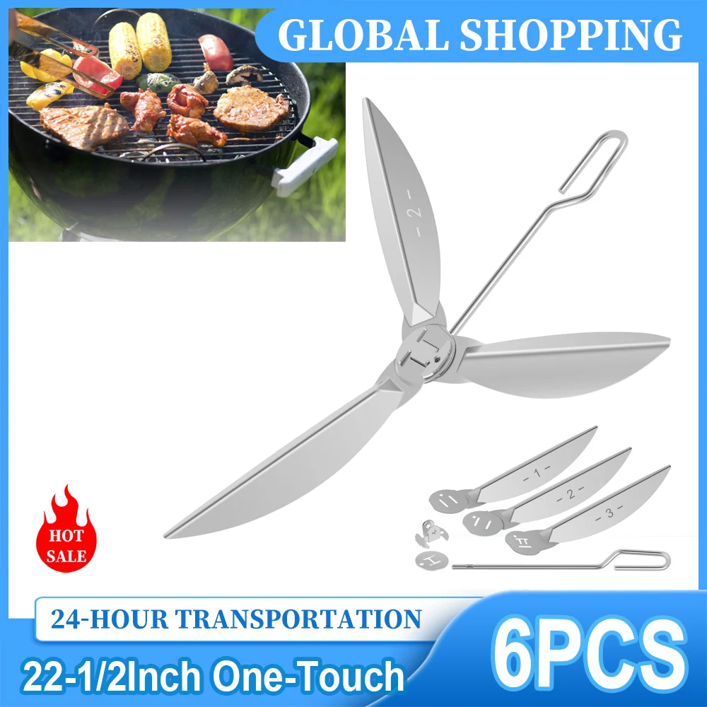 For 22-1/2Inch Grills One-Touch Cleaning System Kit Charcoal Grill Kettle Grills Replacement Parts Grill Cleaning Kit