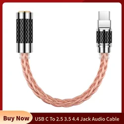 USB C Connector To 2.5 3.5 4.4 mm Jack Audio Cables Consumer Electronics High-end DAC Type-C Converters Male Female Adapter