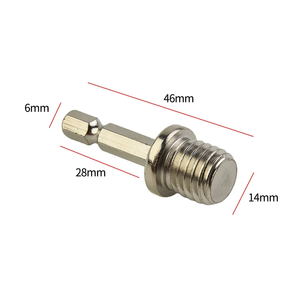 4pcs Thread Adapter Screwdriver Bit Round Hexagon Connecting Rod Chuck For Electric Drill Rotary Backing Pad Polishing Disc