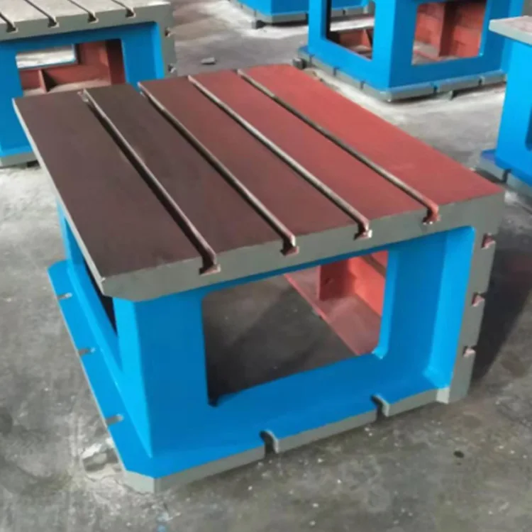 Cast iron inspection square box, high-precision scribing T-groove pad box, cast iron magnetic square box