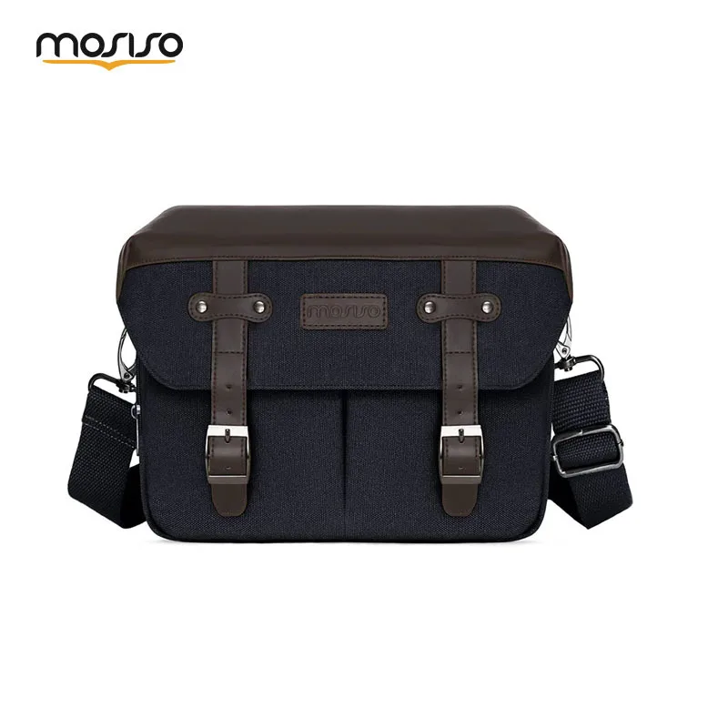 MOSISO Camera Case Crossbody Shoulder Messenger Bag, DSLR/SLR/Mirrorless Photography Vintage PU Leather Flap Gadget Bag