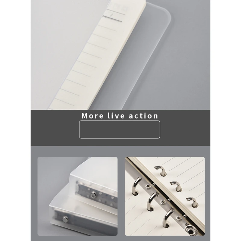 Aktenordner aus Kunststoff mit 6 Ringen, geeignet für Bürobedarf im Letter-Format A5