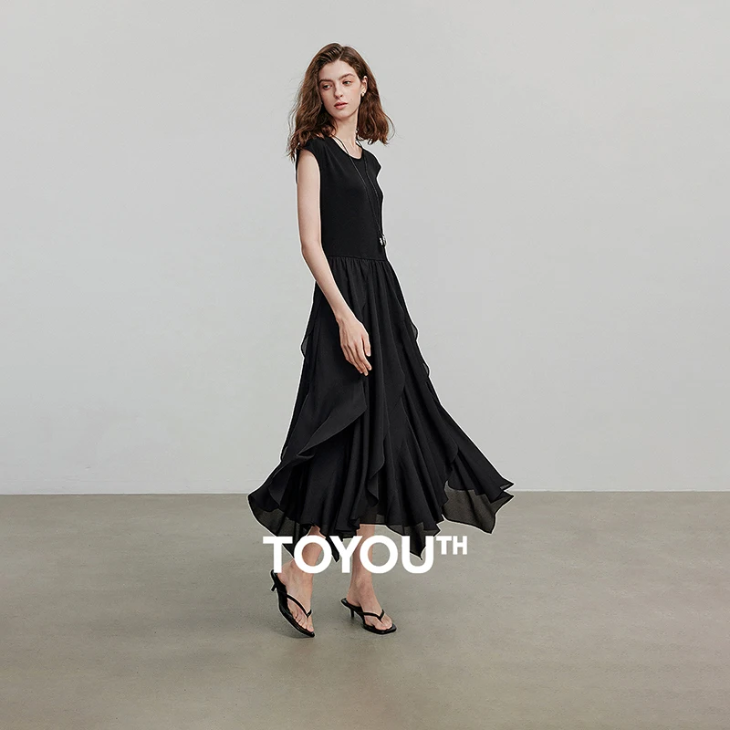 

TOYOUTH Women Dress 2025 Summer New Short Sleeve Holiday Casual Dress 8529046