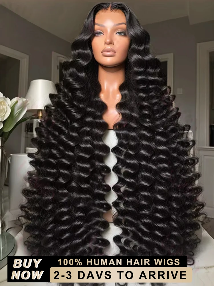 

30 40Inch Loose Deep Wave Wig 250 Density Brazilian 13x6 Transparent HD Lace Frontal Loose Water Wave Human Hair Wigs For Women