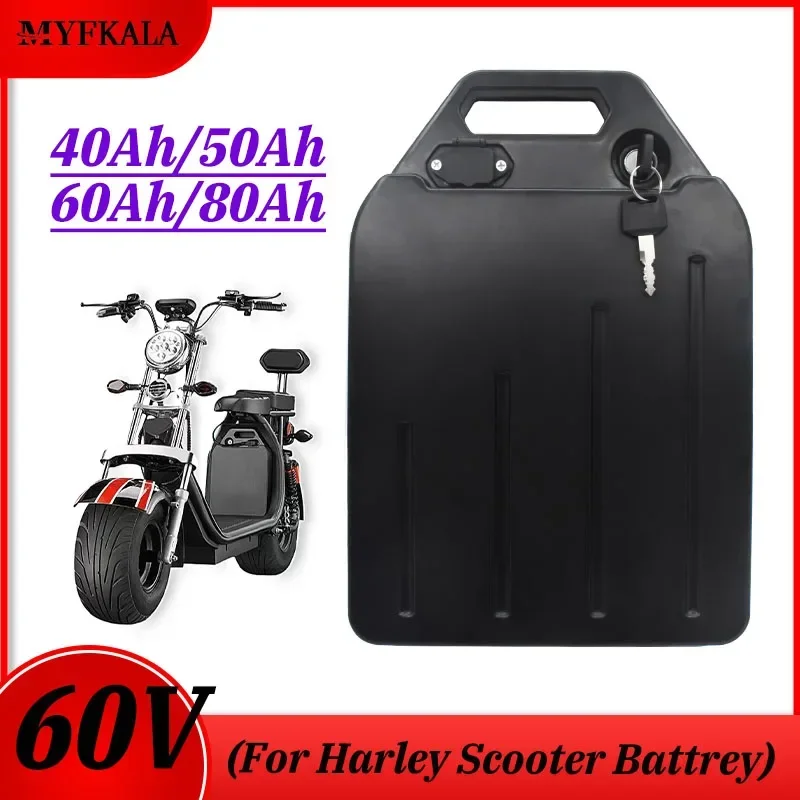 

Lithium Battery for Electric Vehicles Waterproof 18650 Two Wheel Foldable Citycoco Electric Scooter 60V 80Ah Battery+charger