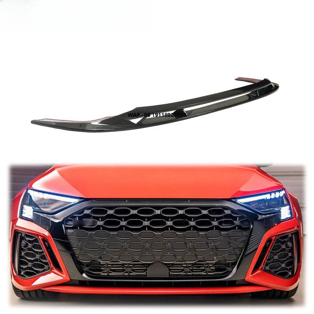 

Fits for RS3 8Y Sedan 2022-23 Dry Carbon Front Bumper Lip Chin Spoiler Bodykit