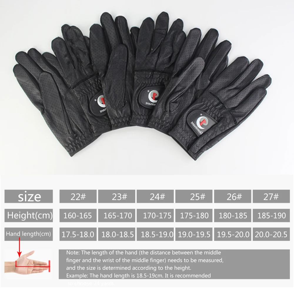 1Pcs Men\'s Golf Gloves Leather Cool Comfortable Golf Gloves Breathable Non-slip Wear-resistant Sunscreen Fit Left Hand