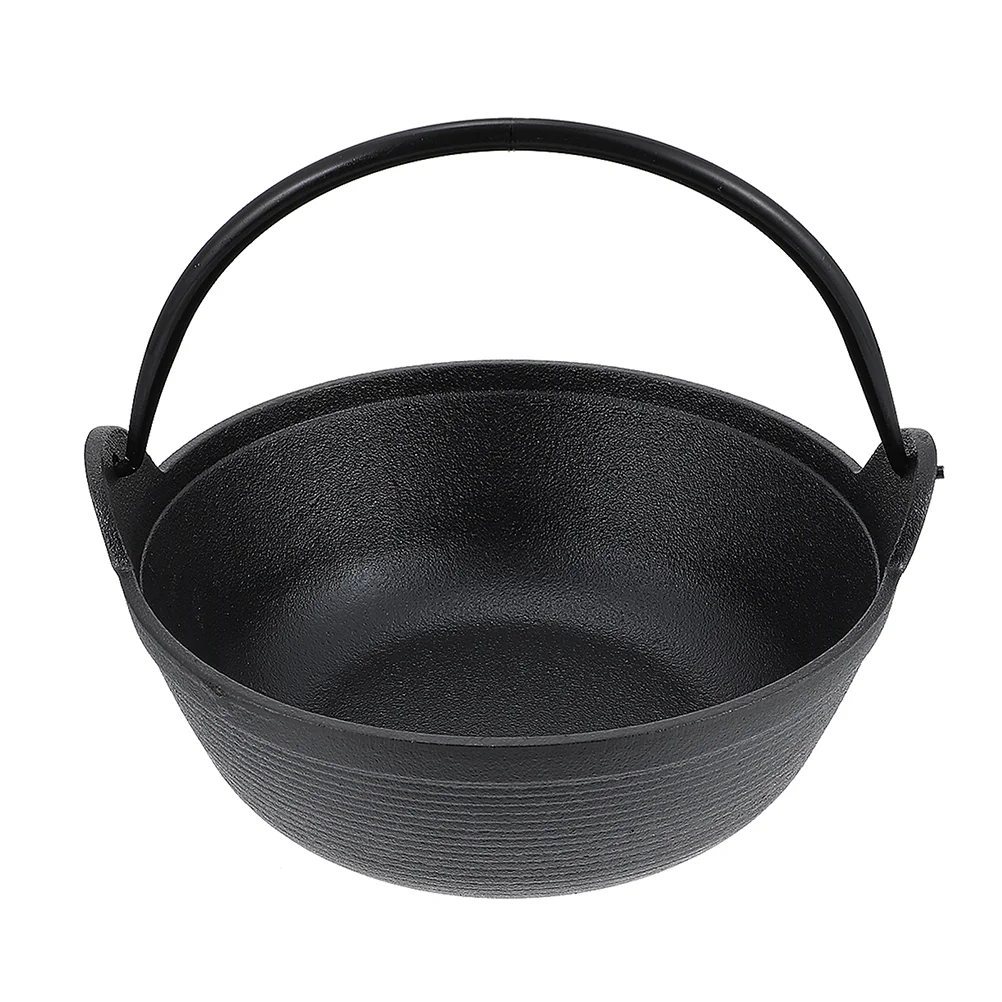 

Cast Iron Oven Nonstick Pot Stir Fry Pan Kettle for Campfire Saucepan Black