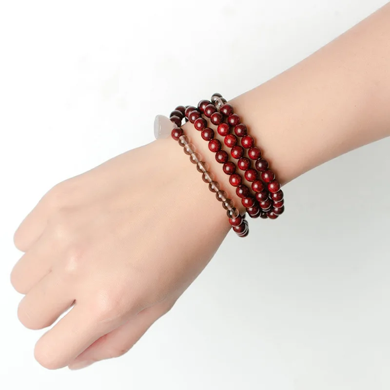 

free shipping Retro Indian leaflet rosewood hand string female rosewood sandalwood Buddha beads female Wenplay bracelet women