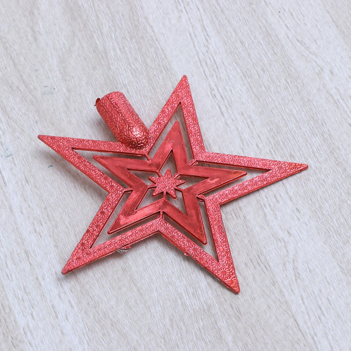 

15Cm Star Treetop Decor for Christmas Tree Topper Premium PVC Craft Red Holiday Decoration Lovely Bright Design