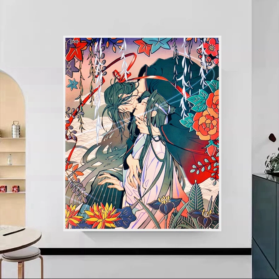 Mo Dao Zu Shi Chinese Anime 5d Diamond Painting Art Chen Qing Ling Wei Wu Xian Lan Zhan Cartoon Cross Stitch Mosaic Home Decor