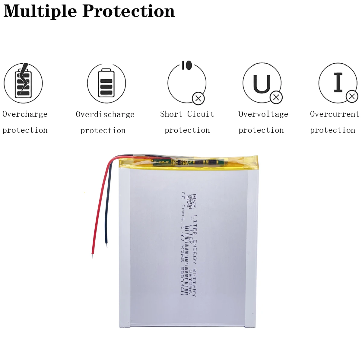 Tablet pc 3.7V,5000mAH (polymer lithium ion Rechargeable batteries)  for tablet pc 7 inch 8 inch 9inch [367596] Free Shipping