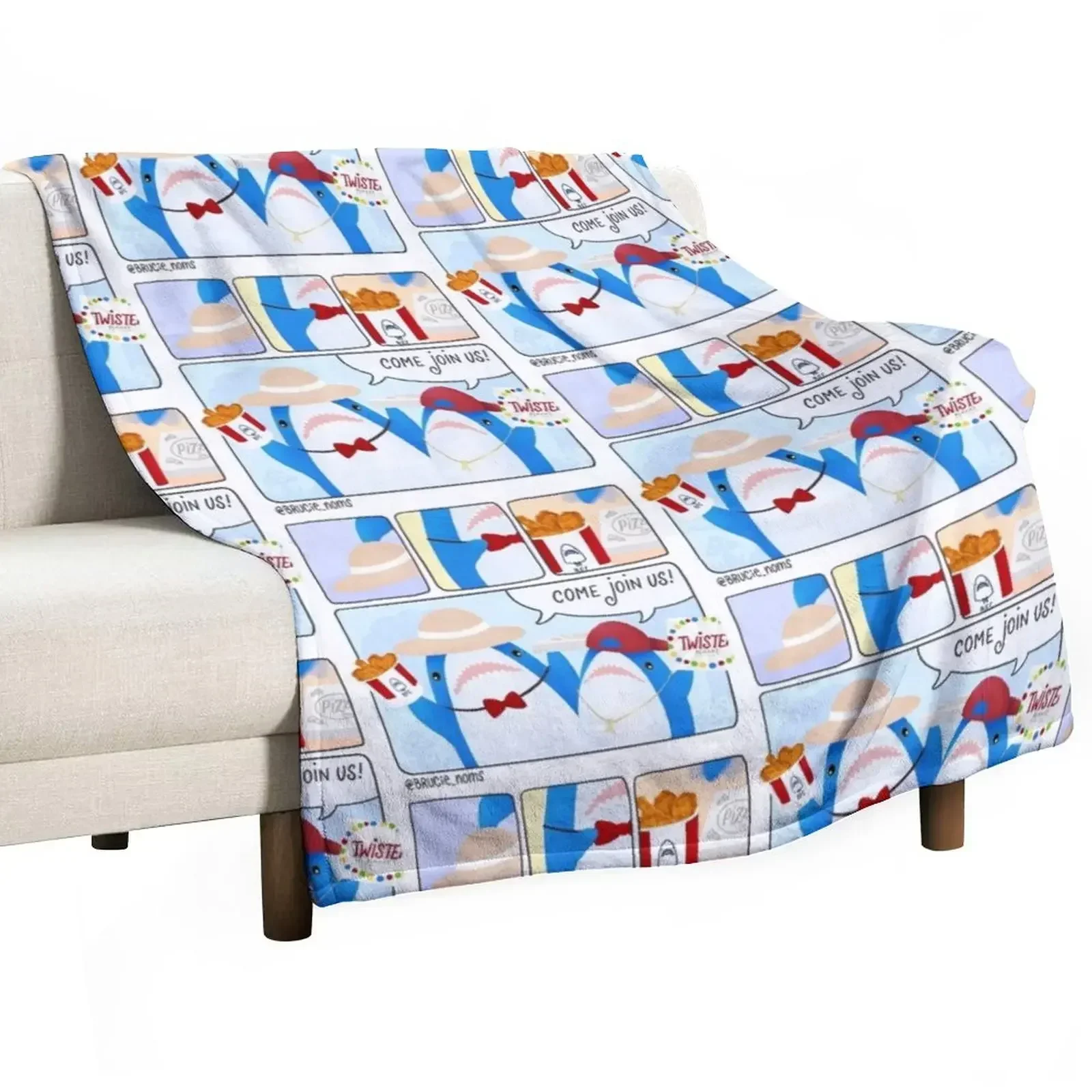 Blahaj comic: picnic party Throw Blanket Loose For Decorative Sofa Blankets