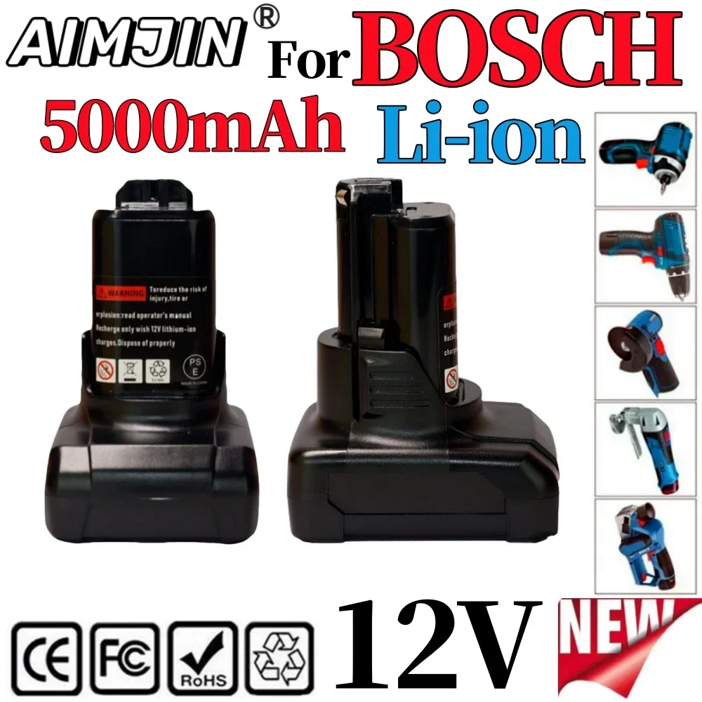 

12V For Bosch 5000mAh Li-Ion BAT420 Replacement Battery BAT411 BAT412 BAT413 BAT414 10.8 V Battery Cordless Power Tools