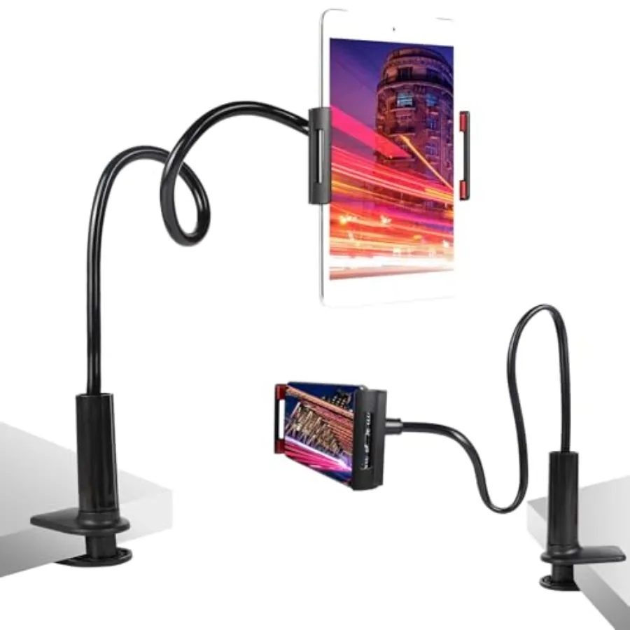 

Tablet Stand Holder for Bed, Gooseneck Adjustable Flexible Long Arm Tablets Mount Clamp Cell Phone Holder, Lazy Tablets Phone S