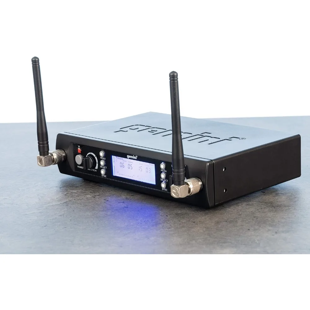 Wireless Handheld Microphone System - Dual UHF Mics, 512-537.5 MHz, Auto-Sync Pairing, 2 XLR Outputs, LCD, 1U Rack Mount - view 2