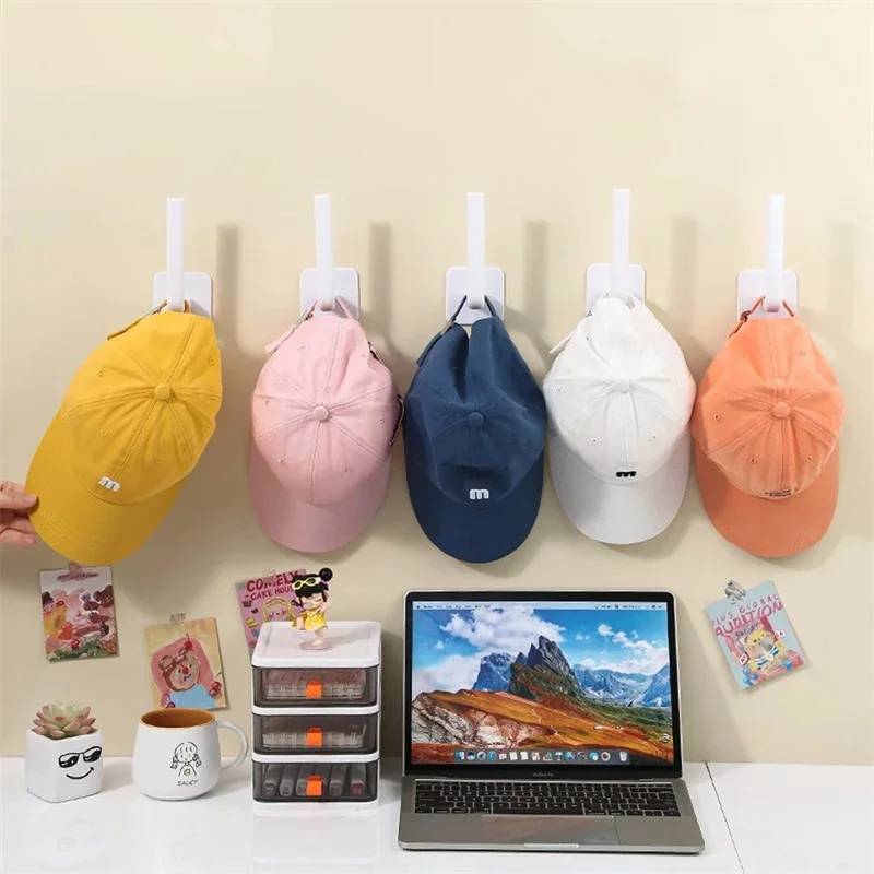 1/2/3/4pcs Waterproof Hat Rack For Baseball Caps Adhesive Hat Hook For Wall Cap Hanger Storage Organizer Hat Holder Door Closet
