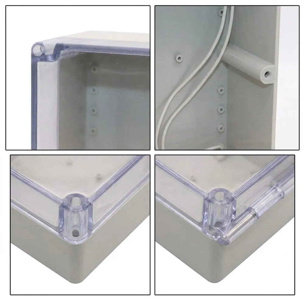 Waterproof For electrical Junction Box ABS Construction IP65 Dustproof and Rain Resistant with See Through Cover Gray