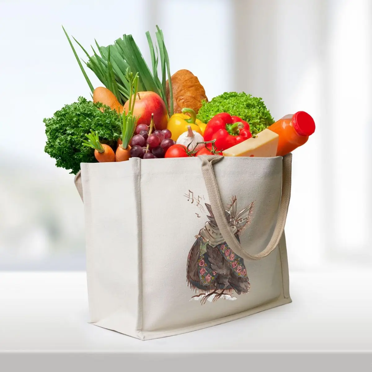 singing crow Tote Bag sacs de shopping tote bag woman Big bag