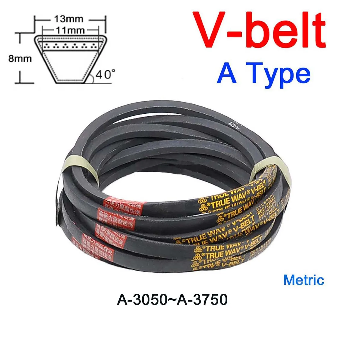 1pcs A Section Triangle Belt V-Belt Mechanical Industrial Transmission Belt Metric Size A3050 3100 3150 3200 3250-3750