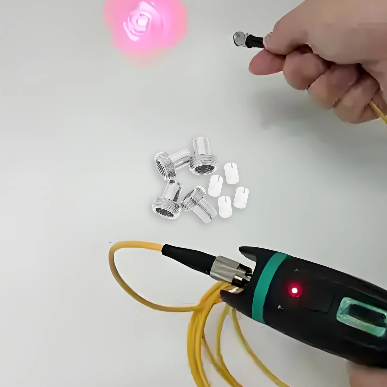 

Fiber Optic Repair Parts Kit Red Light Pen Accessory Ceramic Core Metal Tip Replacement For Visual Fault Optical Power