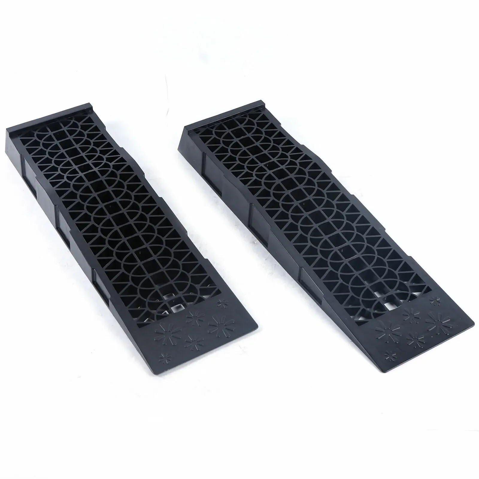 2 قطعة 3 طن سوبر مستقرة واسعة للغاية الثقيلة البلاستيك سيارة رفع سلالم عجلة واسعة للإصلاح والصيانة وأداة رفع جاك