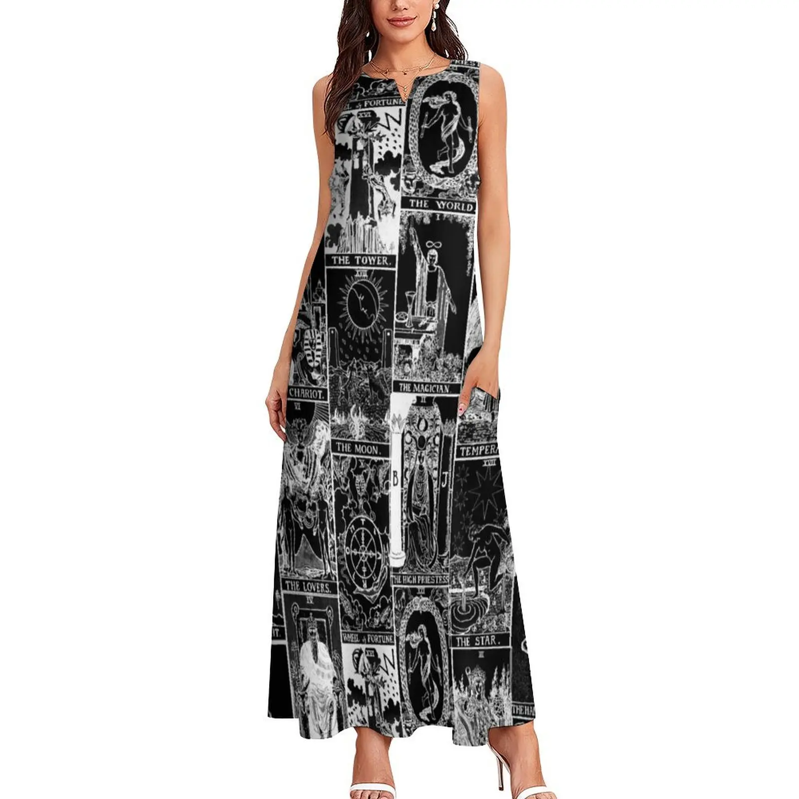 The Major Arcana of Tarot Patchwork Long Dress summer women's suit elegant dress dress for women summer