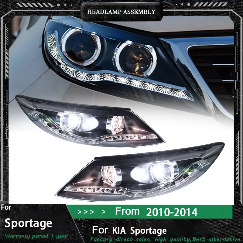 

Modified Headlight for Kia Sportage 2010-2014 Headlight Assembly Modified LED Angel Eye Day Running Light Lens Xenon Headlight