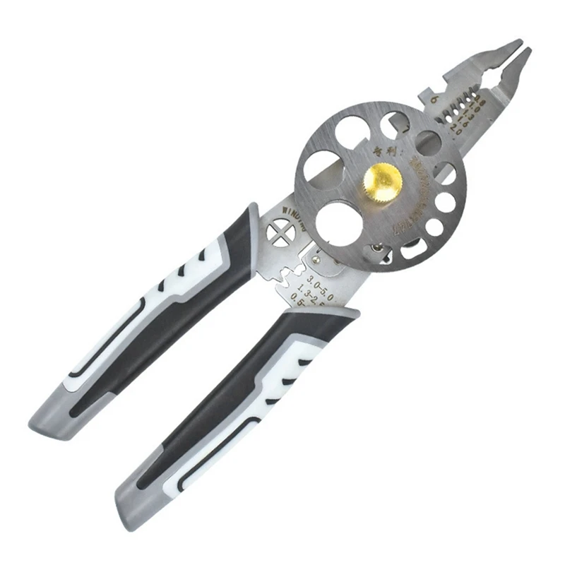 Electrician Wire Stripping Pliers Multifunctional Electricians Maintenance Anti-Slip Stripper Cable Crimper Pliers Tool