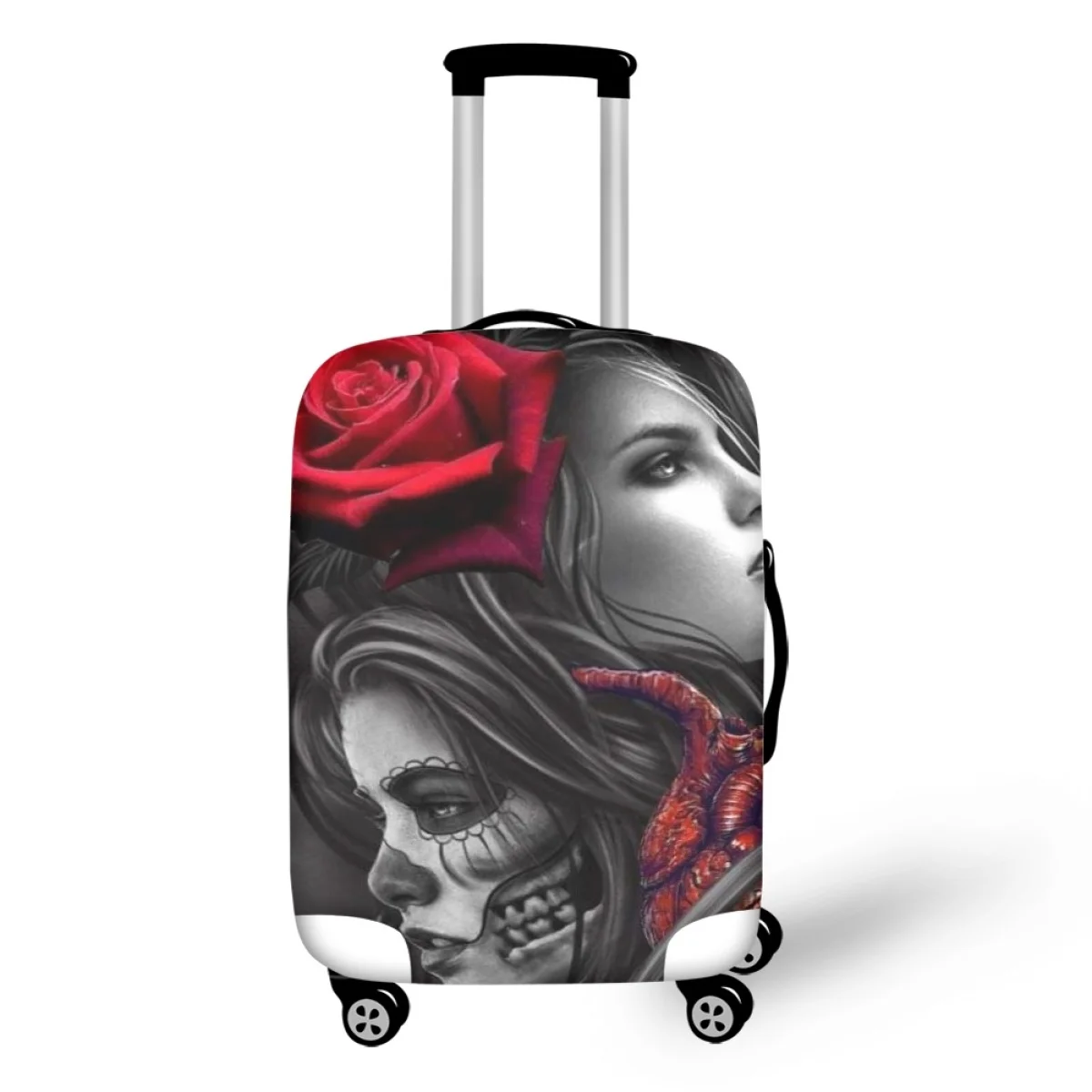 FORUDESIGNS Scary Girl Print Suitcase Cover Mystery Creepy Style Travel Luggage Covers Pop Ideas Protector Accessories