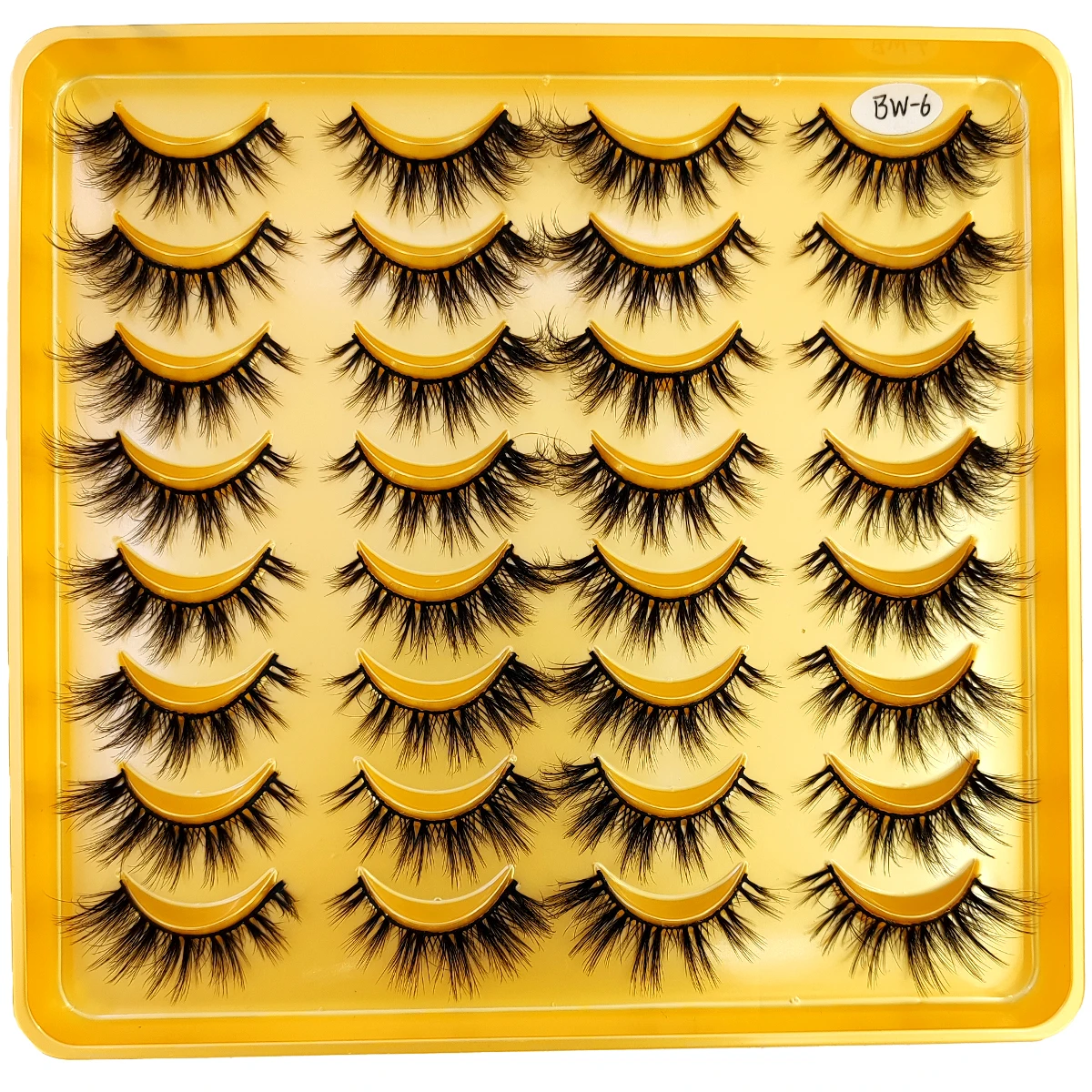 Novo 16 pares de cílios listrados russos naturais fofos de vison artificial 3d cílios postiços grossos e dramáticos