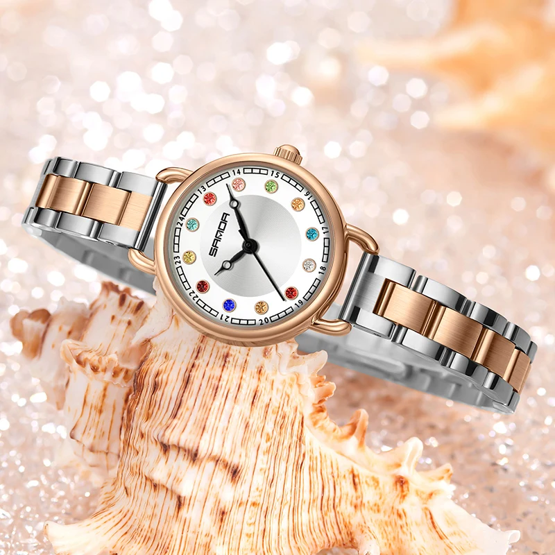 Женские часы в стиле ретро с золотым маленьким циферблатом, модные водонепроницаемые часы с бриллиантами для женщин и девочек, дорожные женские кварцевые наручные часы Reloj