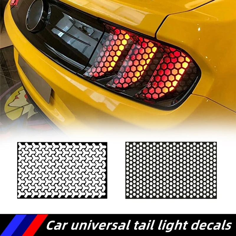 

Car Tail Light Lamp Stickers 48cm x 30cm Honeycomb Stickers Universal Car Stylish